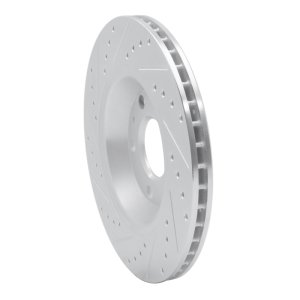 Audi S4 Brake Rotor (1) - Rear Right - R1 Concepts - Drilled & Slotted - Silver - `04-`09